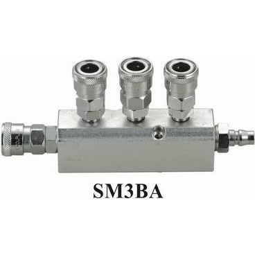 THB SM3BA Quick Coupler - Manifold / Multi Coupling (Straight 3-Way) [High Flow] | THB by KHM Megatools Corp.