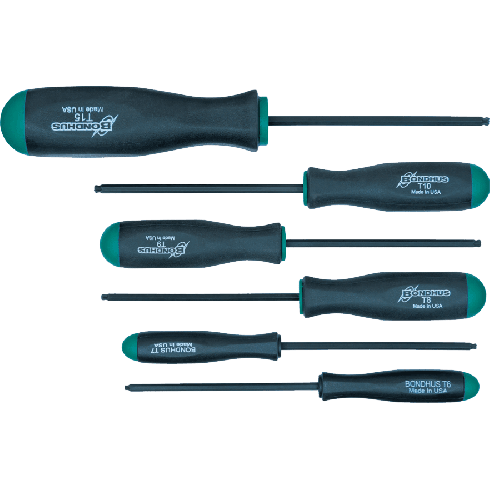 Bondhus 13546 (STX6) 6pcs Ball Star Tip Screwdriver set (Torx) | Bondhus by KHM Megatools Corp.