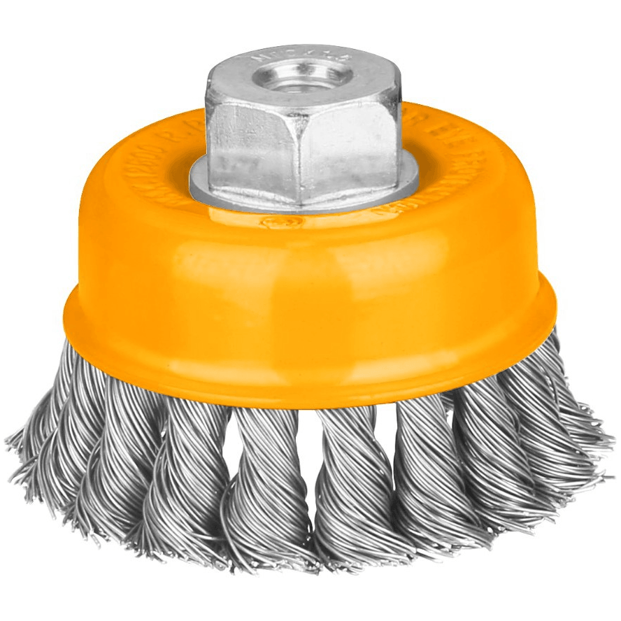 Ingco WB21002 Cup Wire Brush With Nut 100mm [Twisted] - KHM Megatools Corp.