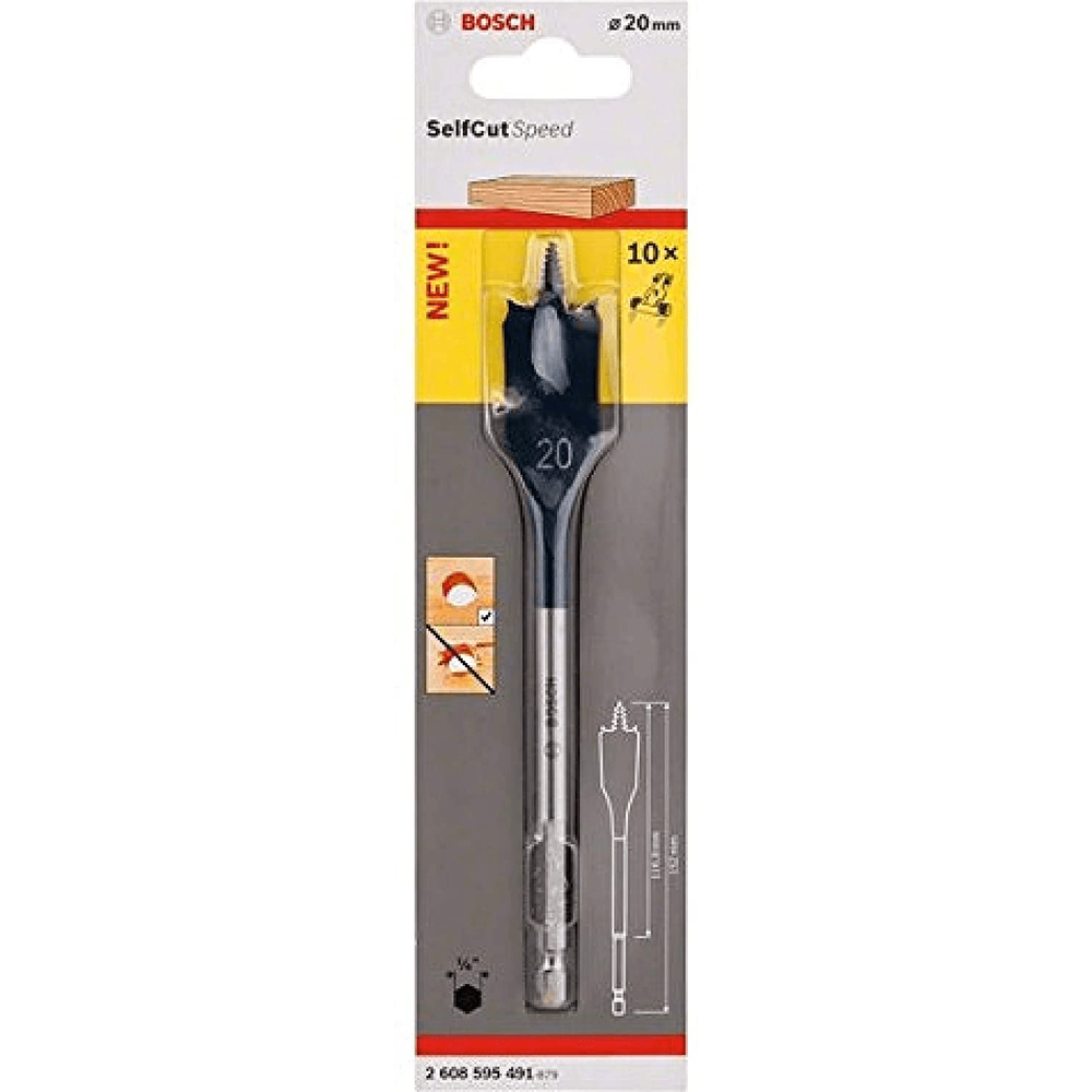 Bosch Selfcut Speed Flat Drill Bit for Wood (Hex Shank) | Bosch by KHM Megatools Corp.