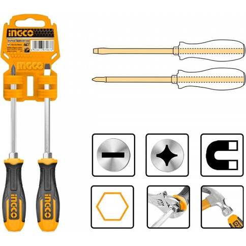 Ingco HSGT680208 2pcs Go Through Screwdriver Set - KHM Megatools Corp.