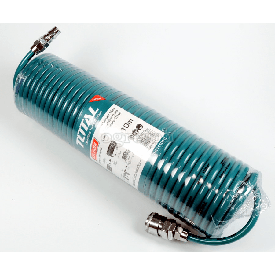 Total PU Recoil Air Hose with Quick Coupler Fittings | Total by KHM Megatools Corp.