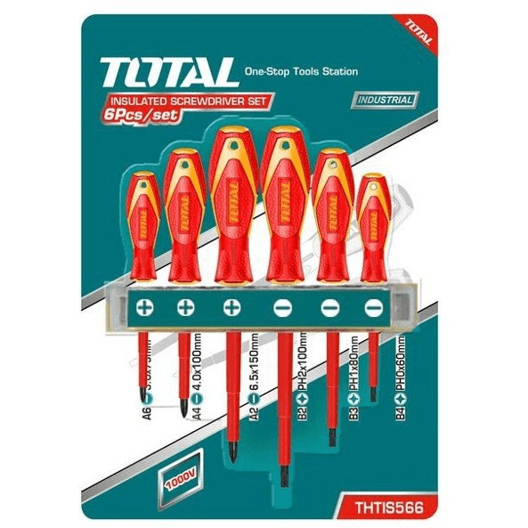 Total THTIS566 6pcs VDE Insulated Screwdriver Set | Total by KHM Megatools Corp.