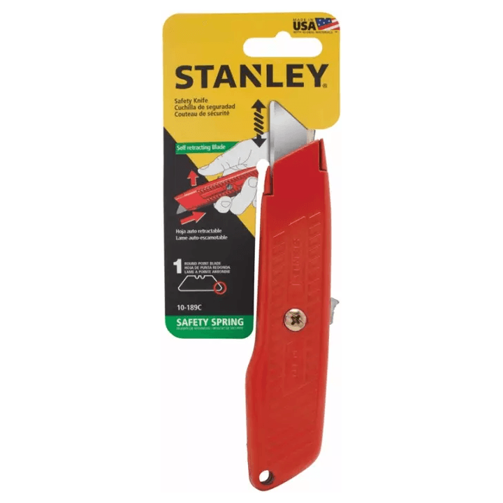 Stanley 10-189C Self Retracting Safety Utility Knife (US-Made) | Stanley by KHM Megatools Corp.