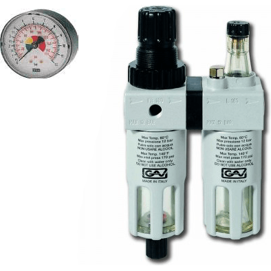 GAV FRL180 Air Filter - Reducer - Lubricator with Gauge - KHM Megatools Corp.