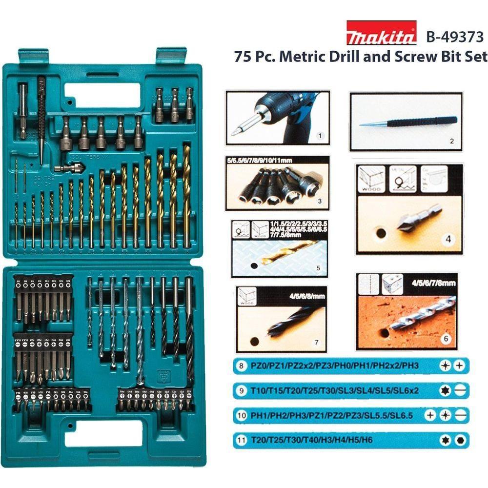 Makita B-49373 75 Pc. Metric Drill and Screw Bit Set - Goldpeak Tools PH Makita