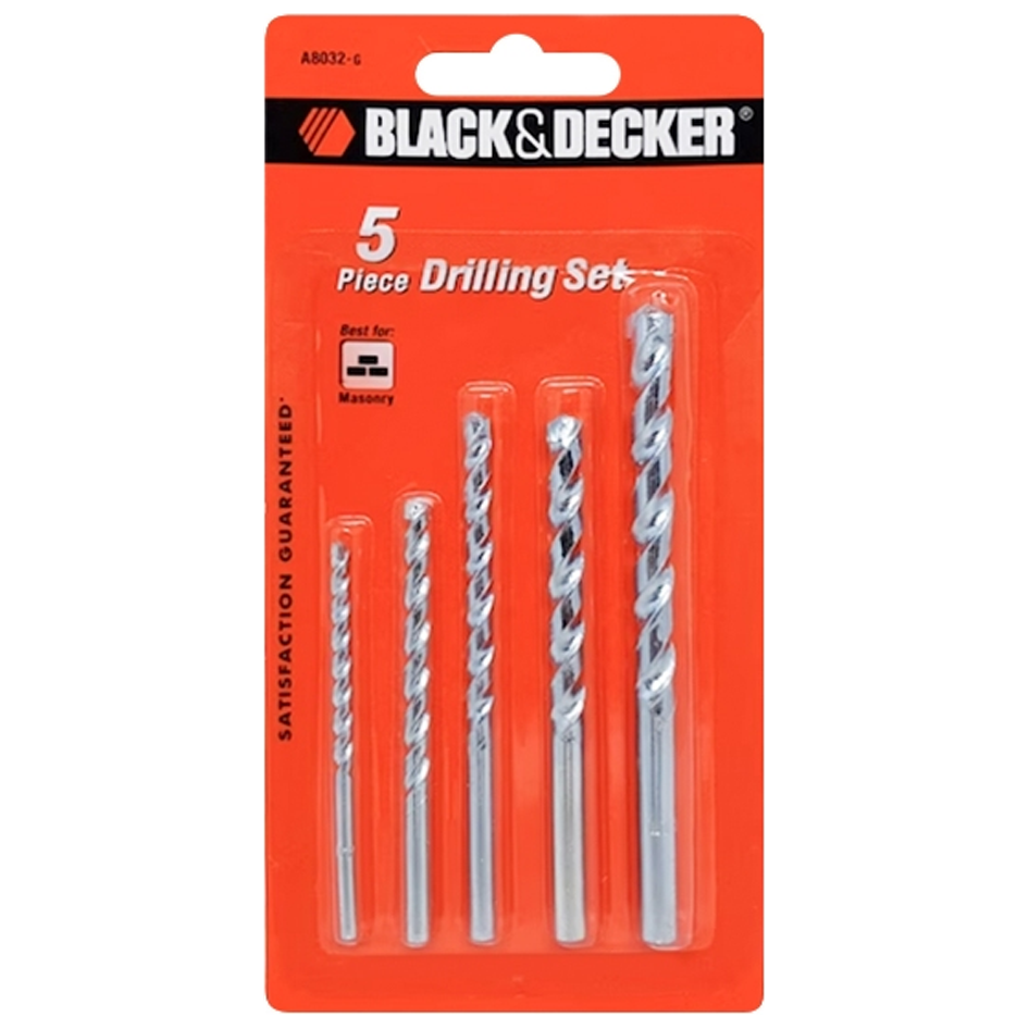 Black & Decker A8032G Masonry Drill Bit Set 5Pcs