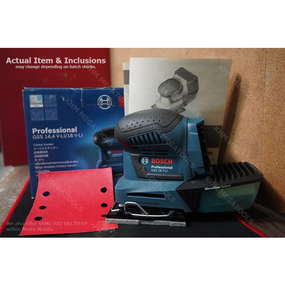 Bosch GSS 18V-Li Cordless Finishing Sander 113x101mm 18V (Bare) - KHM Megatools Corp.