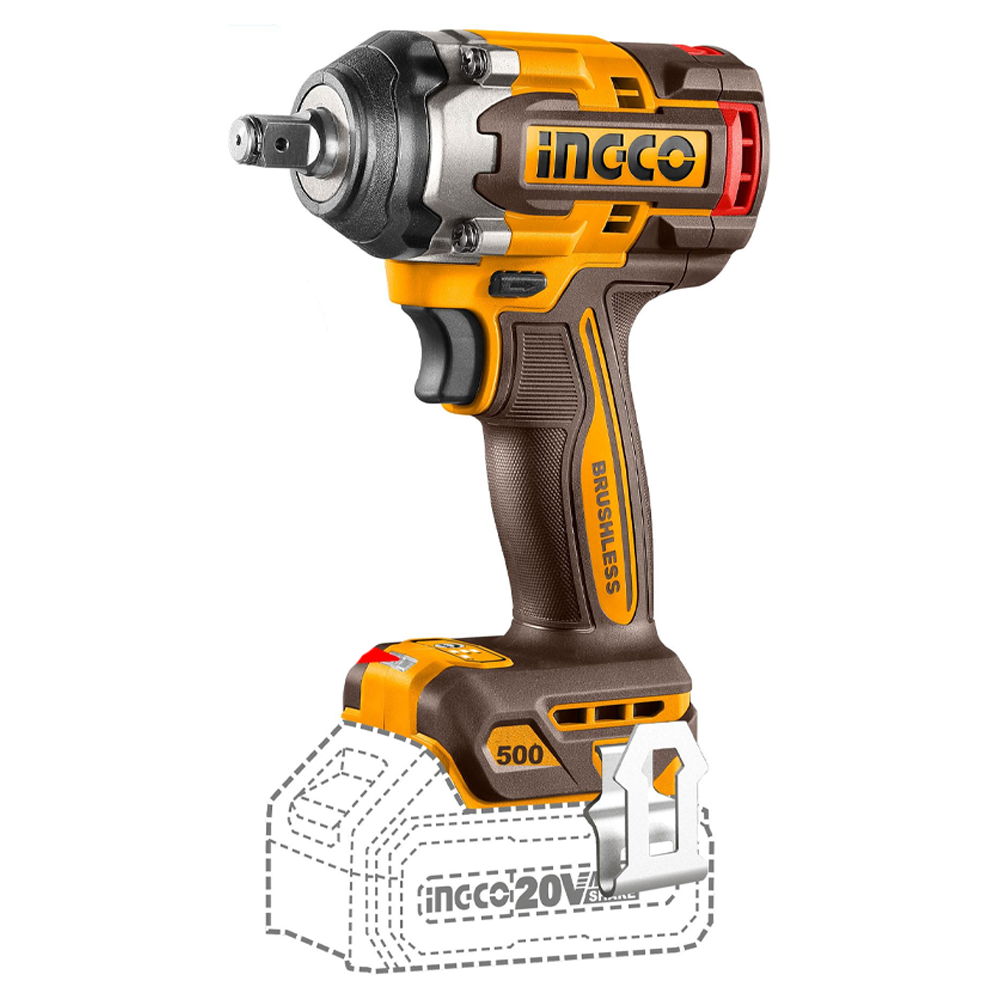 Ingco CIWLI20501  Cordless Li-Ion BL Impact Wrench 1/2