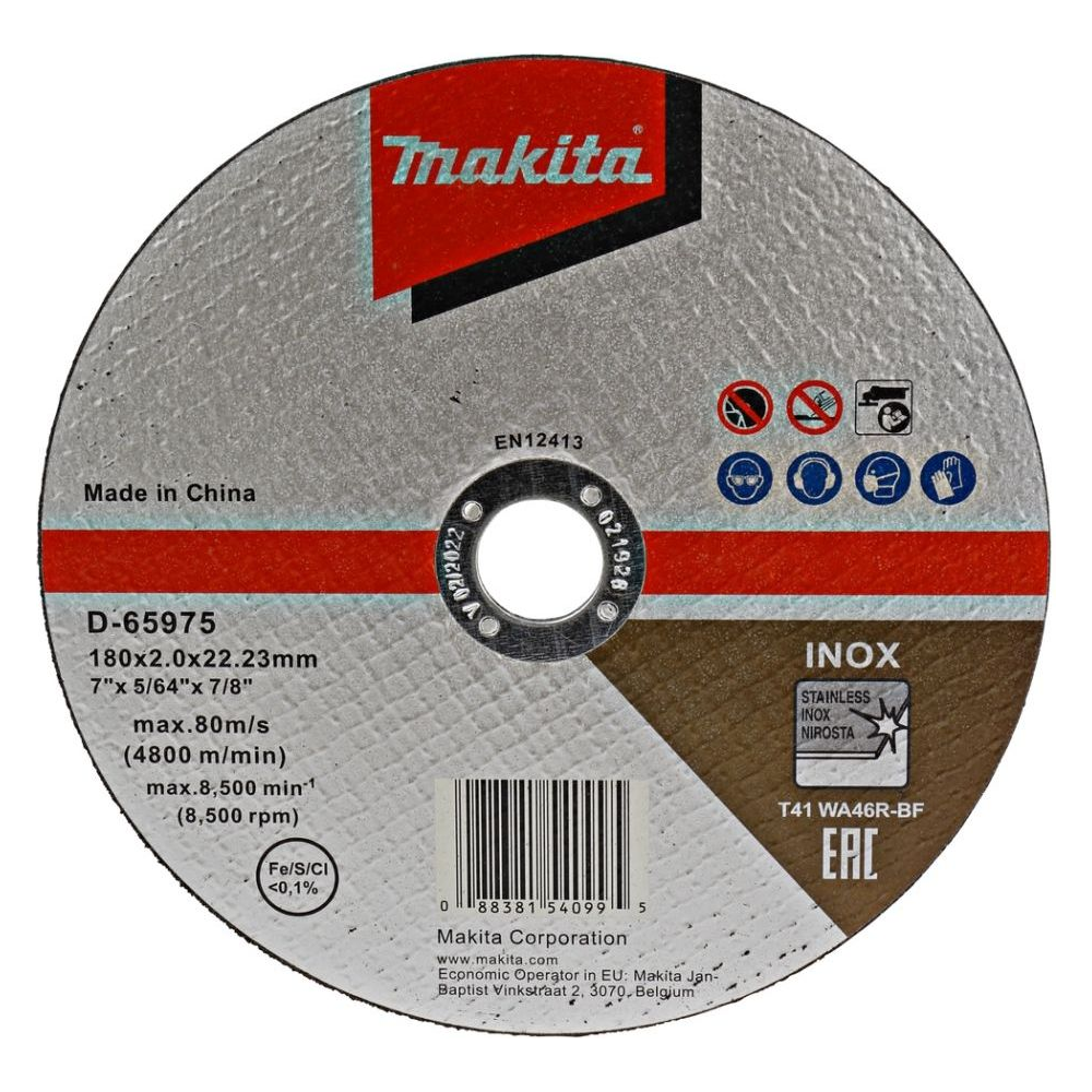 Makita D-65975 Stainless Cut Off Wheel Inox 7