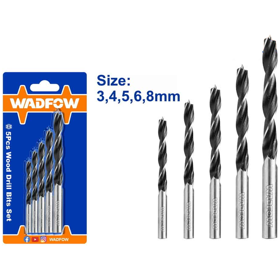 Wadfow WSJ3K01 Wood Drill Bit Set 5Pcs | Wadfow by KHM Megatools Corp.