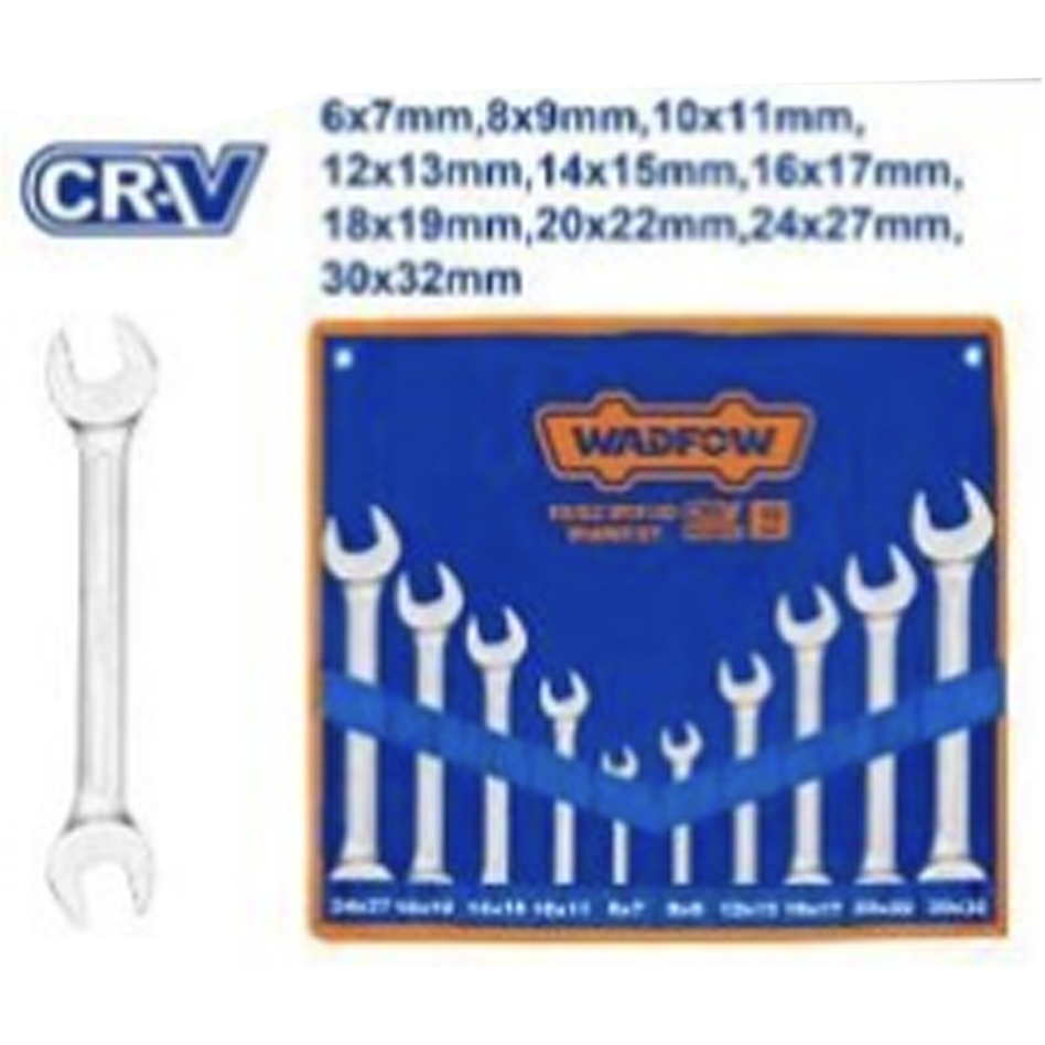 Wadfow WDS2M10 Double Open End Spanner Set 10Pcs | Wadfow by KHM Megatools Corp.