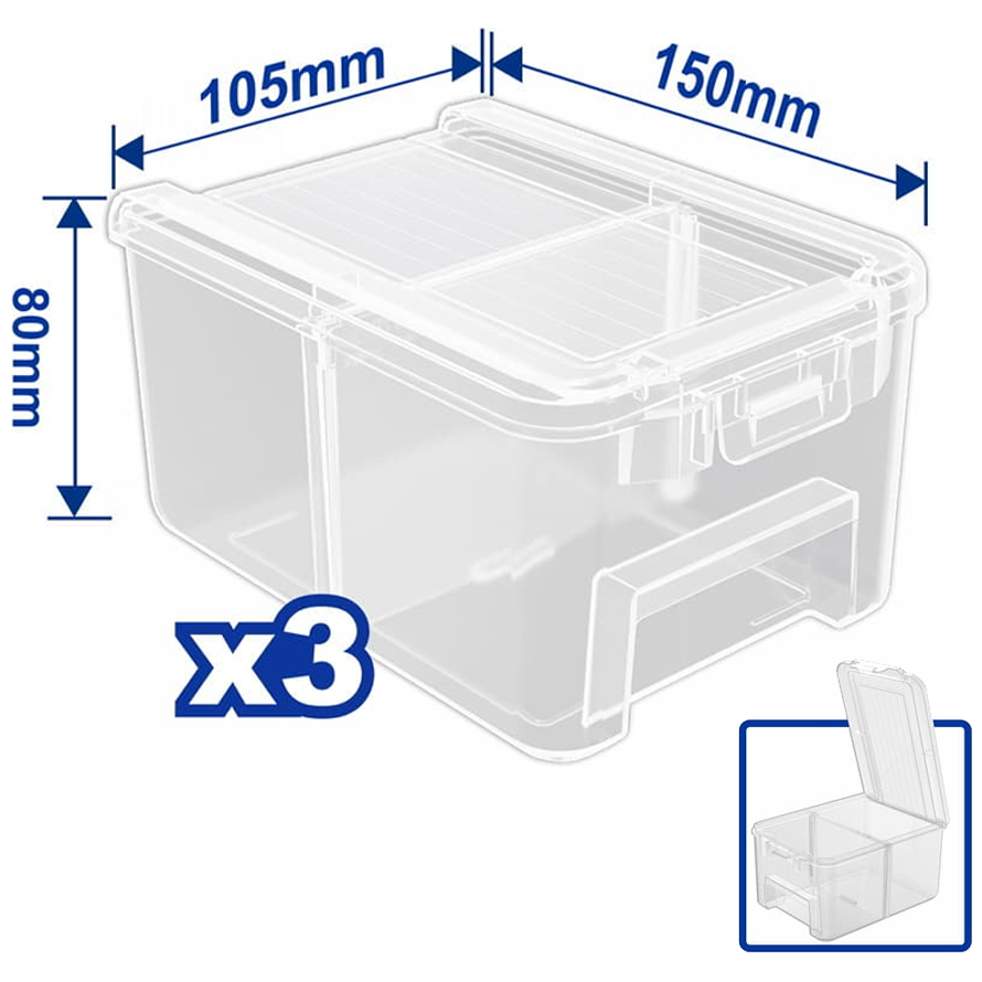 Wadfow WTB8333 Transparent Storage Bins Set 3Pcs | Wadfow by KHM Megatools Corp.