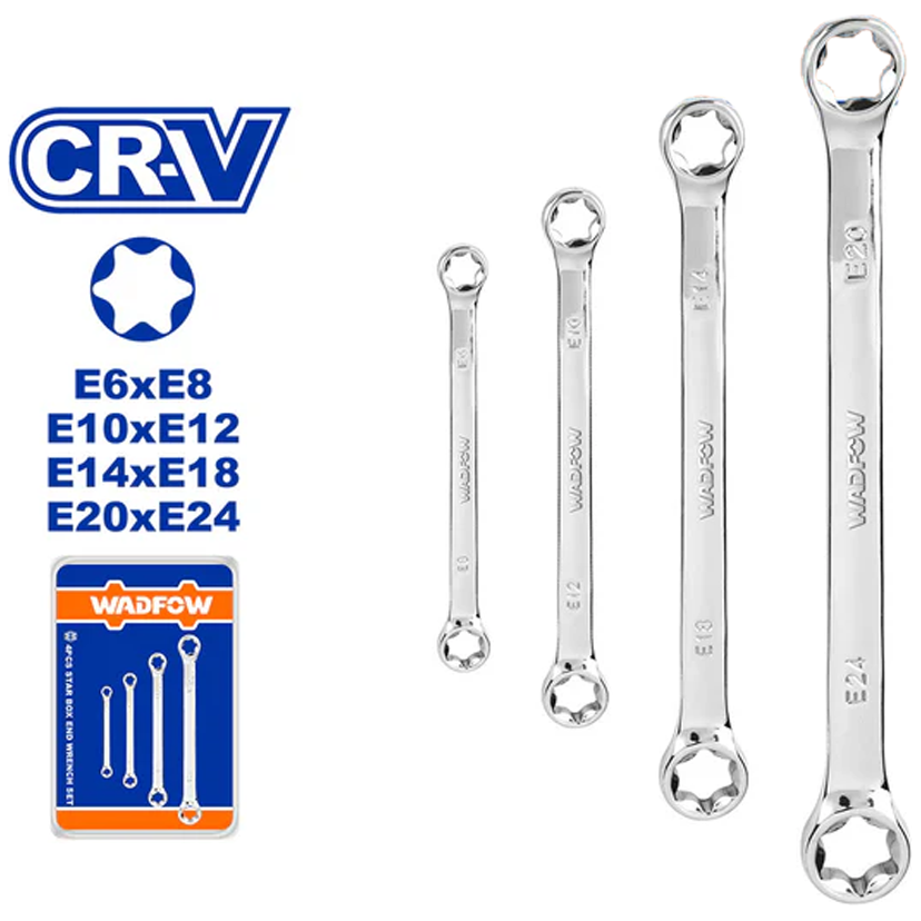 Wadfow WFR2404 Star Box End Wrench Set 4Pcs | Wadfow by KHM Megatools Corp.