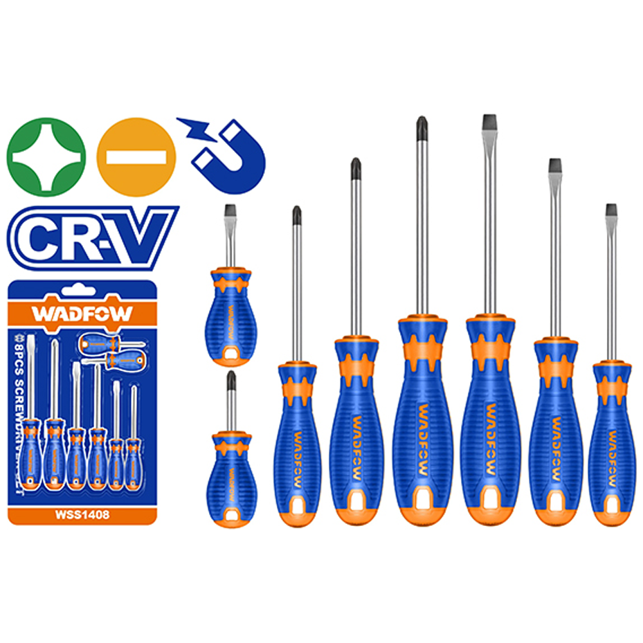 Wadfow WSS1408 Screwdriver CR-V 8Pcs Set | Wadfow by KHM Megatools Corp.