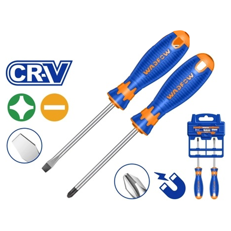 Wadfow WSS1302 Screwdriver CR-V 2Pcs Set | Wadfow by KHM Megatools Corp.