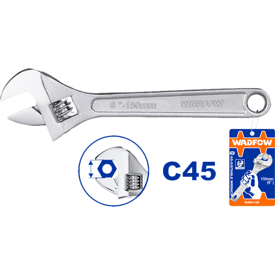 Wadfow Adjustable Wrench (Carbon steel finish) | Wadfow by KHM Megatools Corp.