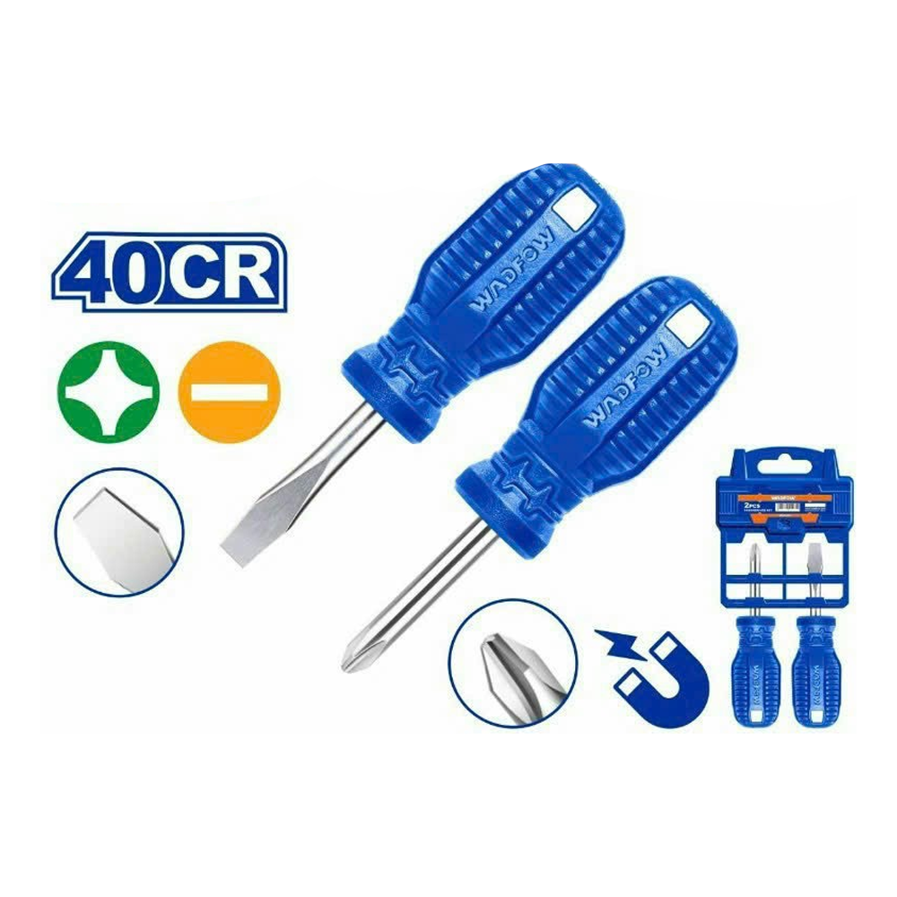 Wadfow WSS2202 Stubby Screwdriver Set 2Pcs | Wadfow by KHM Megatools Corp.