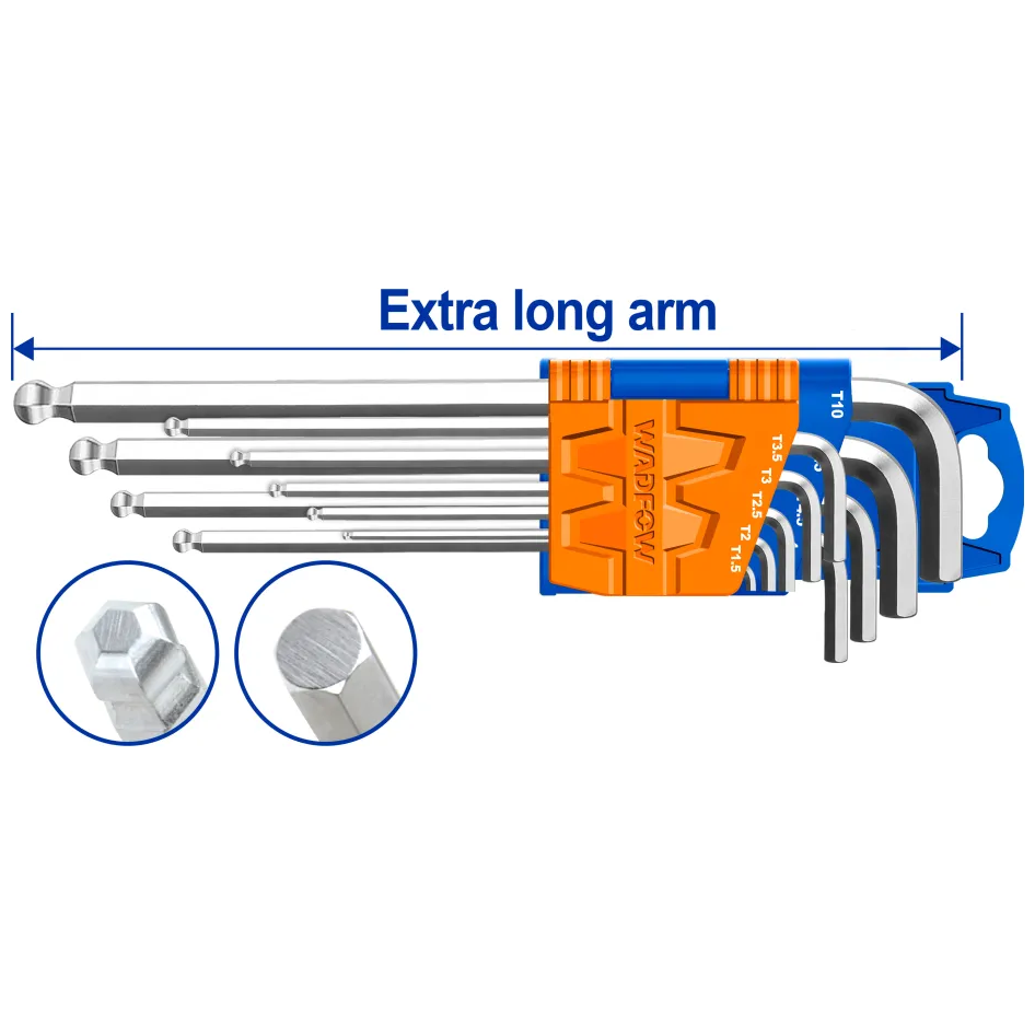 Wadfow WHK2292 Ball Point Hex Key (Extra Long Arm) | Wadfow by KHM Megatools Corp.