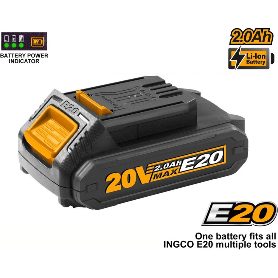 Ingco FBLIE2001 20V Lithium Ion Battery 2.0Ah (E20) - KHM Megatools Corp.