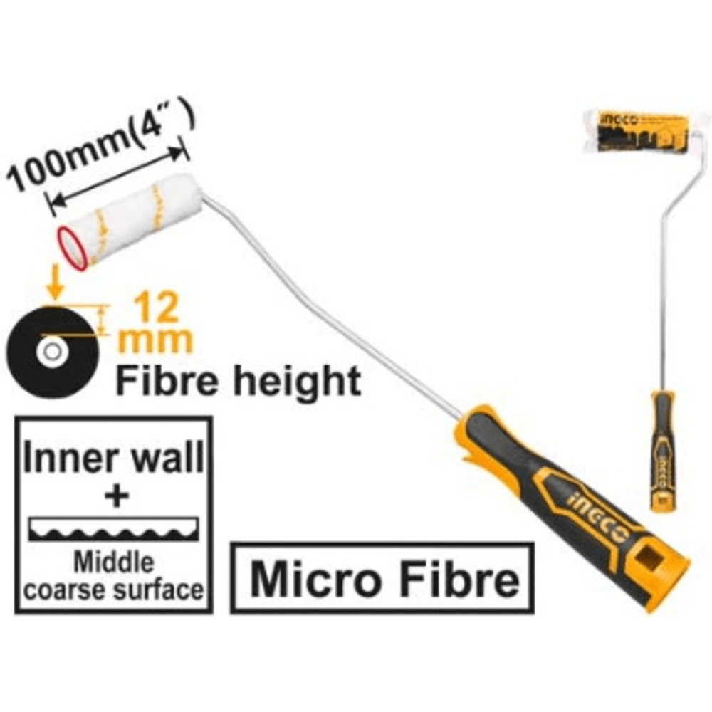 Ingco HRHT061001D Mini Paint Roller (Micro Fiber) Cylinder Brush 4