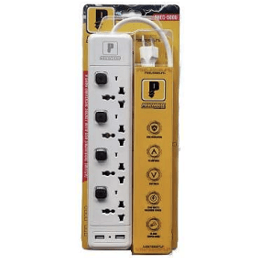 Powerhouse Electric Extension Cord With Individual Switch, USB And Overload Protection - KHM Megatools Corp.