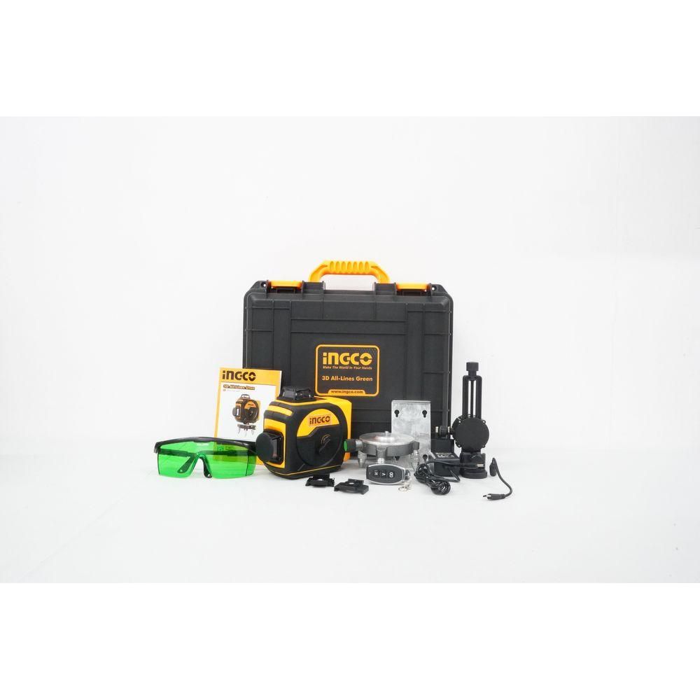 Ingco HLL255267 3D x 360° Line Laser Level (Green) [5000 mAh]