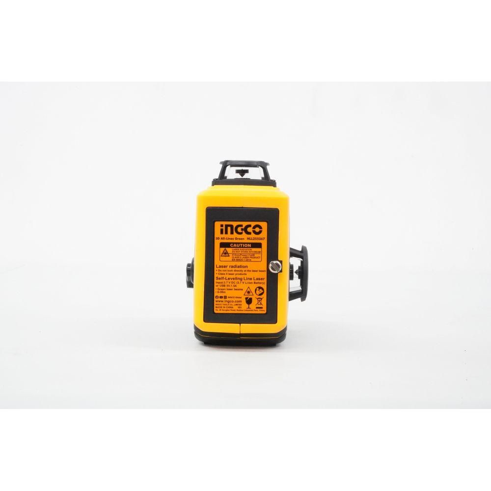 Ingco HLL255267 3D x 360° Line Laser Level (Green) [5000 mAh]