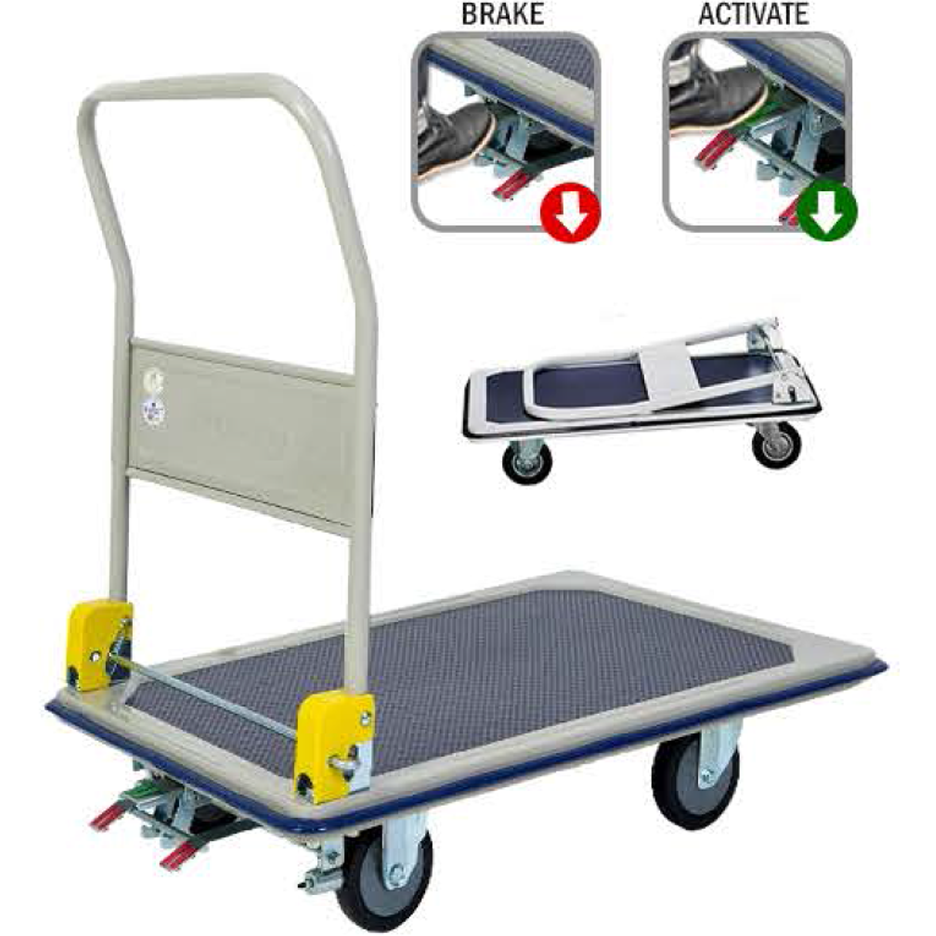 Jumbo HB-210JCF Steel Platform Trolley with Foot Brake