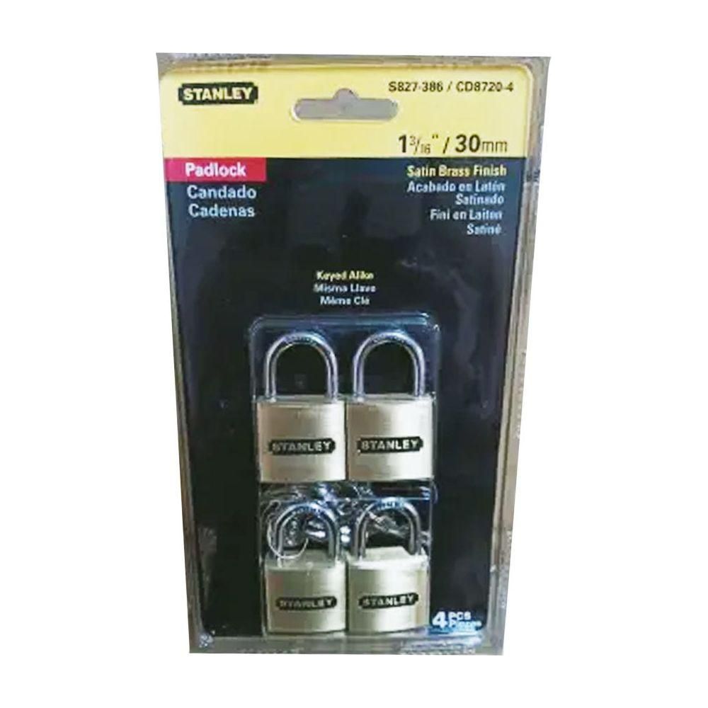 Stanley Padlock Short Shackle 4Pcs (6Pcs Same Key)