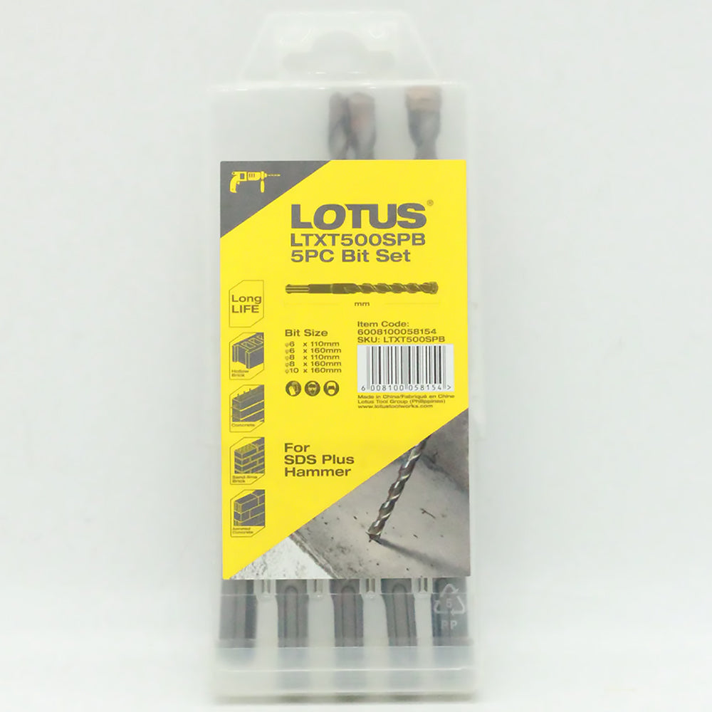 Lotus LTXT500SPB 5pcs SDS Plus Bit Set