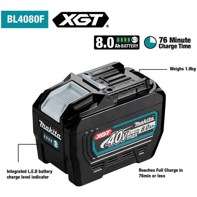 Makita BL4080F 40V / 8.0Ah XGT Li-Ion Battery (191X65-8) - KHM Megatools Corp.