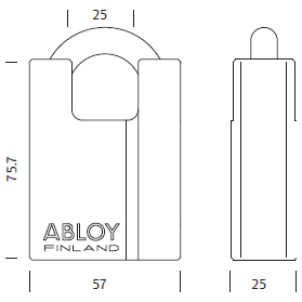 Abloy PL-342/25 High Security Padlock with Raised Shoulders (Short Shackle) | Abloy by KHM Megatools Corp.