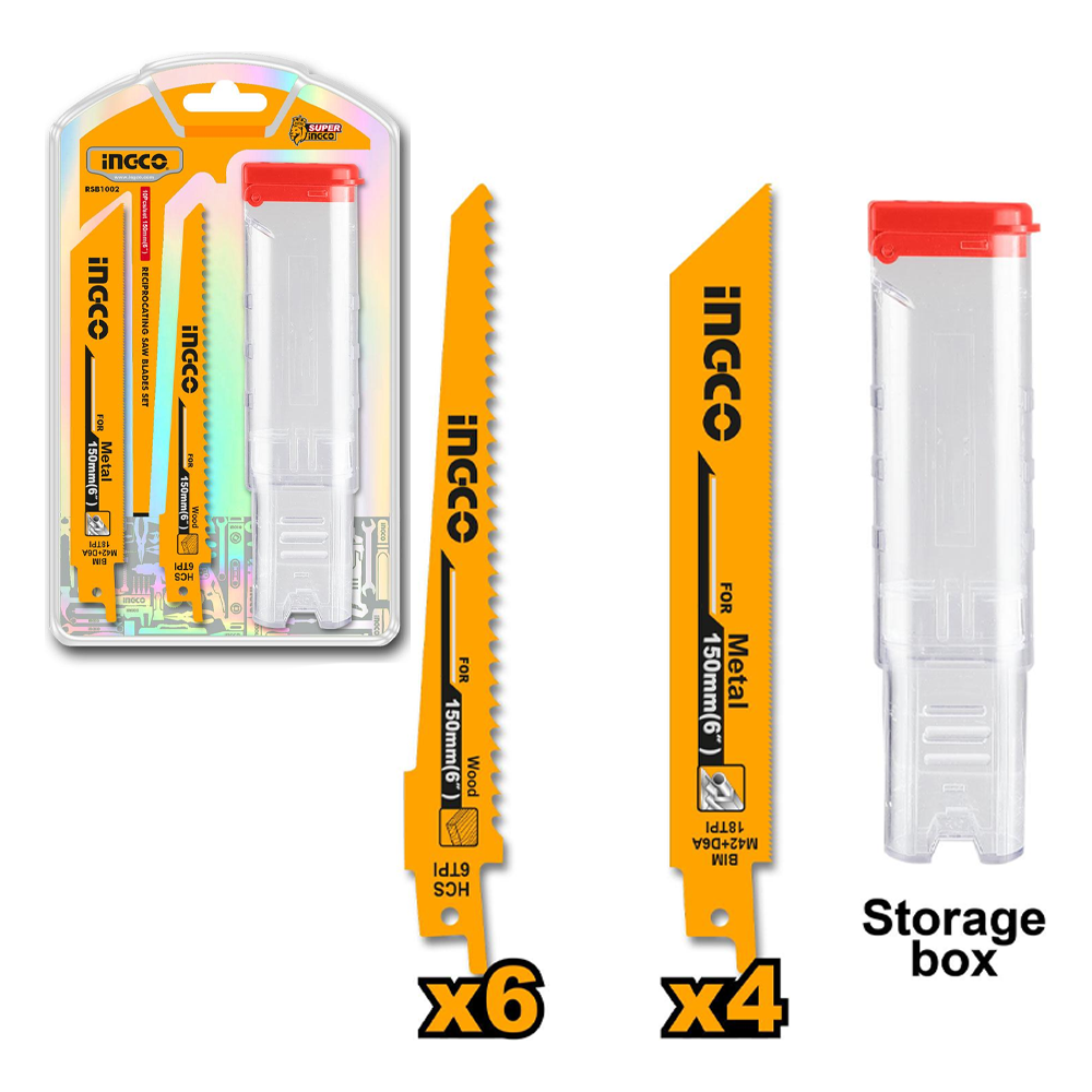 Ingco RSB1002 Reciprocating Saw Blades Set 10pcs
