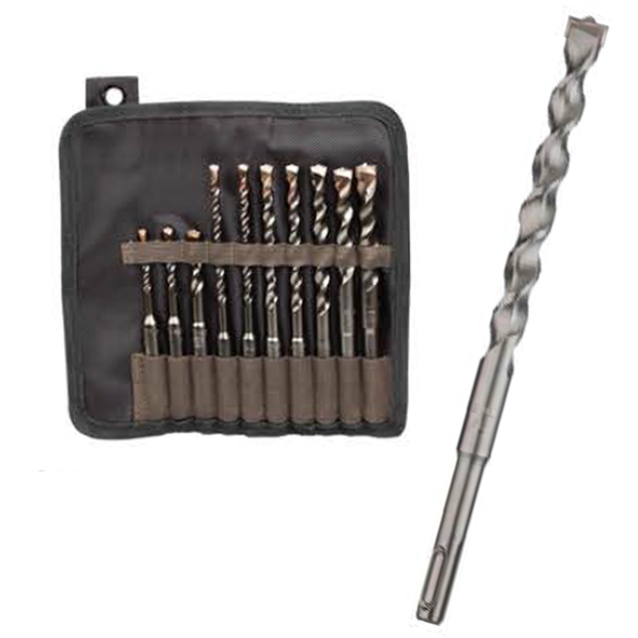 Diager 116D Masonry Twister SDS-Plus Drill Bit Set 10Pcs