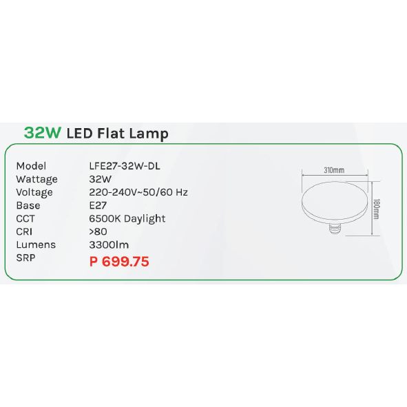 Omni 32W LED Flat Lamp Light - KHM Megatools Corp.