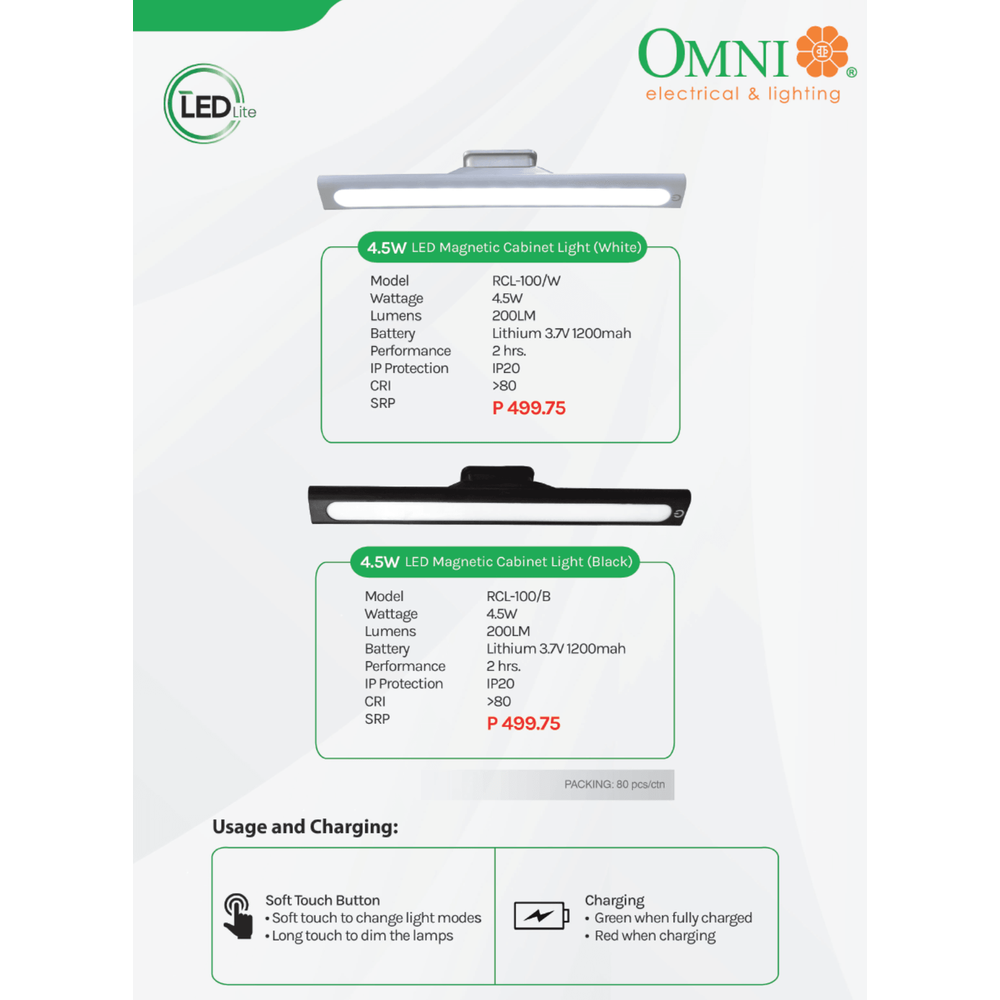 Omni LED Magnetic Cabinet Light (USB-C) [Battery] - KHM Megatools Corp.