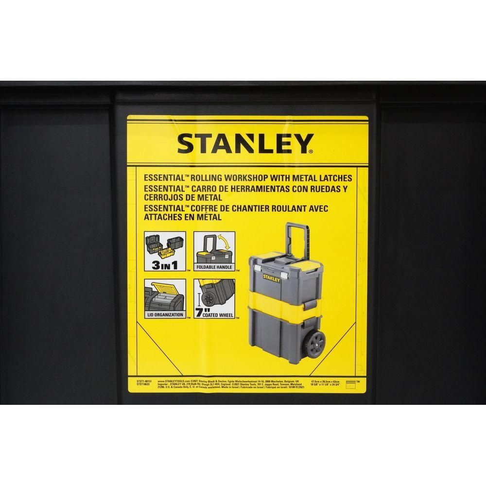 Stanley 80-151 Metal Latch Plastic Tool Box Set with Trolley / Rolling Workshop (Essential) | Stanley by KHM Megatools Corp.