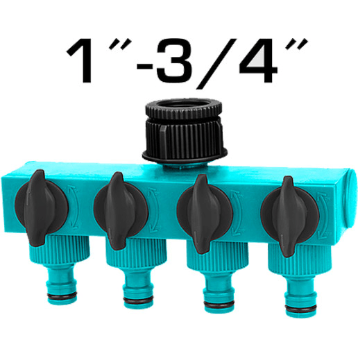 Total THHC604101 4-Way Plastic Hose Connector | Total by KHM Megatools Corp.