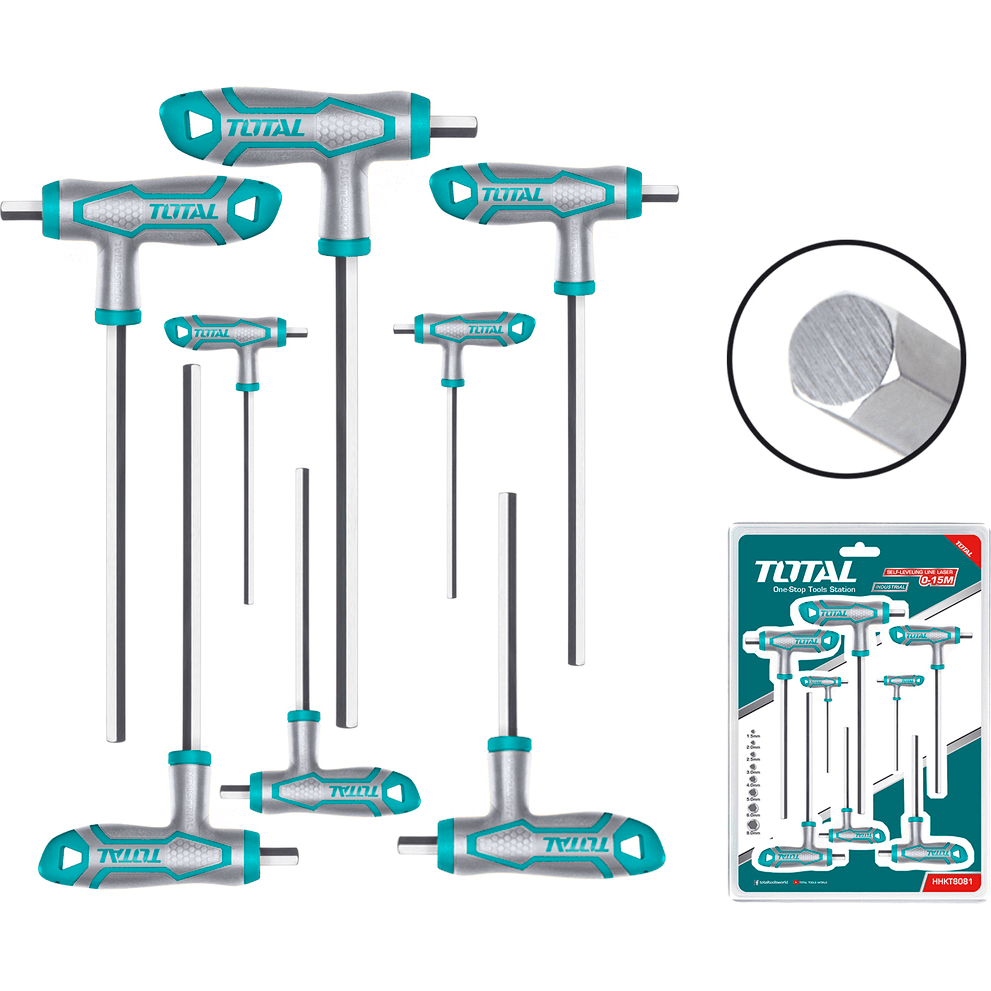 Total THHW8081 8pcs Hex Allen Wrench Set (T-Handle) | Total by KHM Megatools Corp.