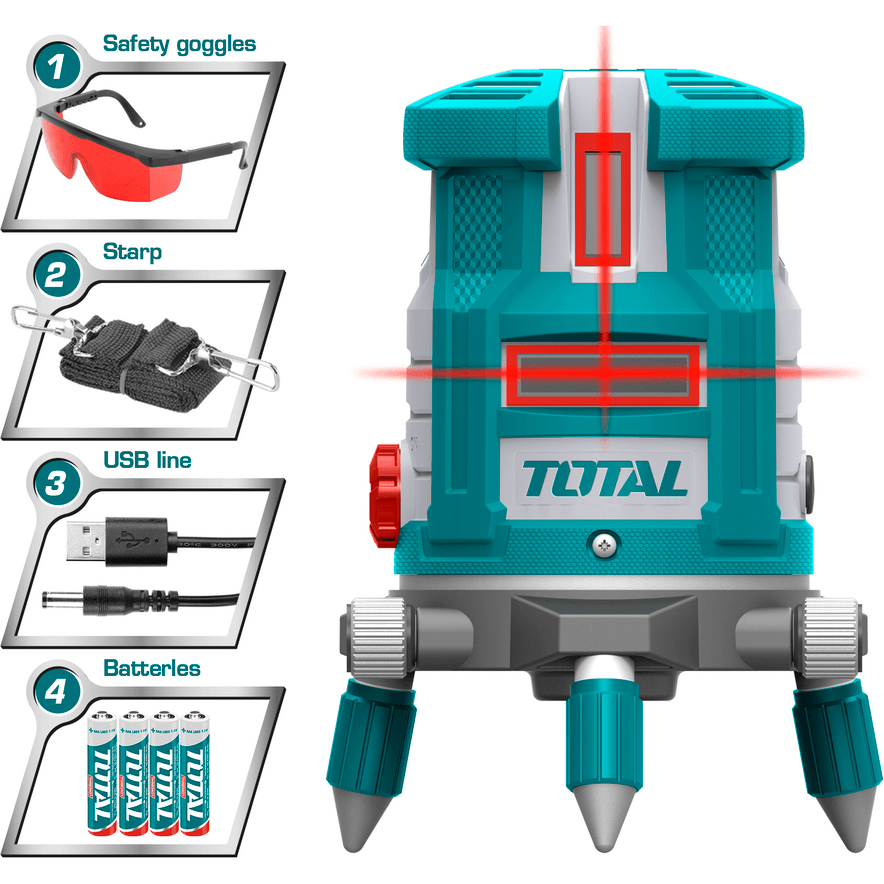 Total TLL306505 Self Leveling Line Laser Level (Red) | Total by KHM Megatools Corp.