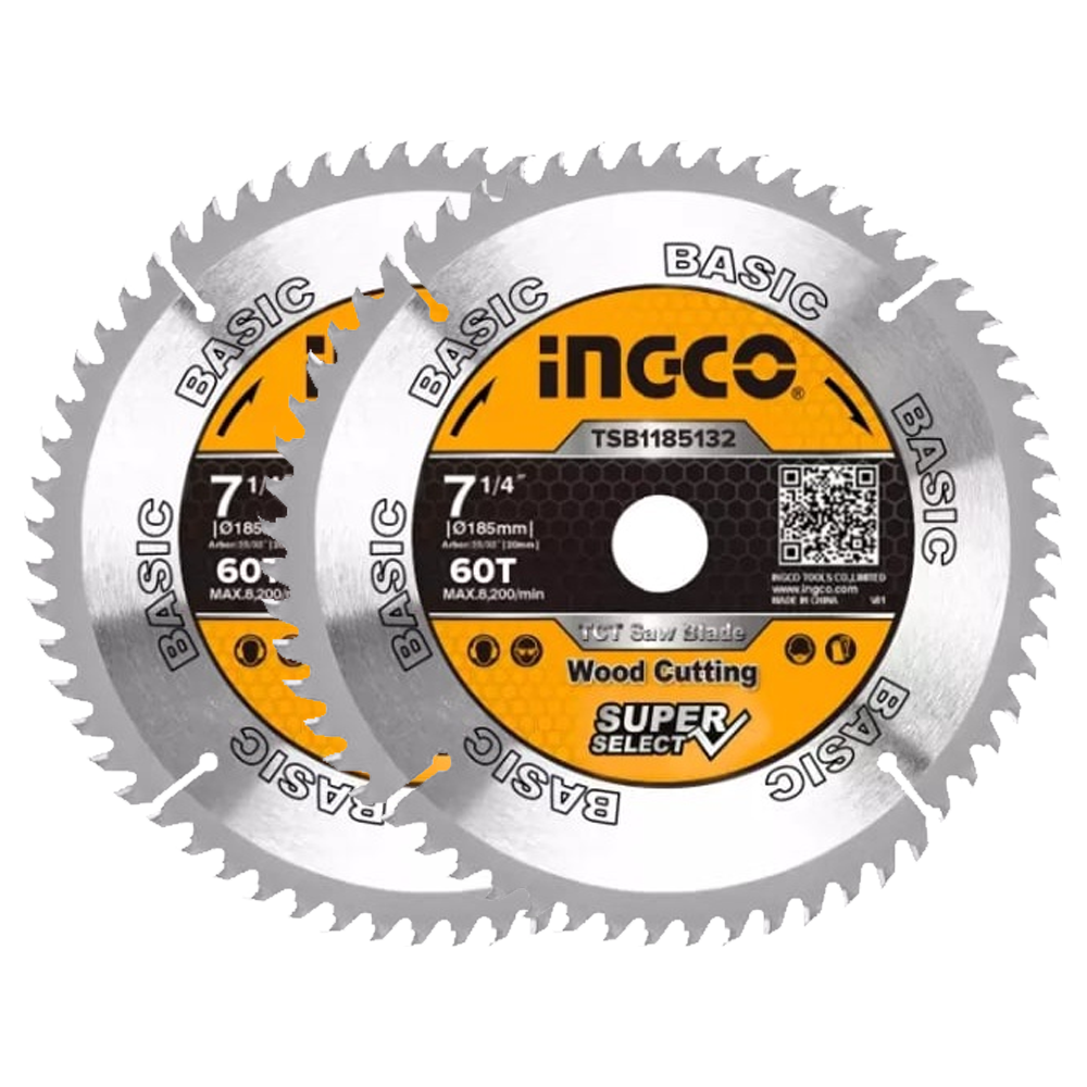 Ingco TSB1185132 TCT Circular Saw Blade Set 7-1/4