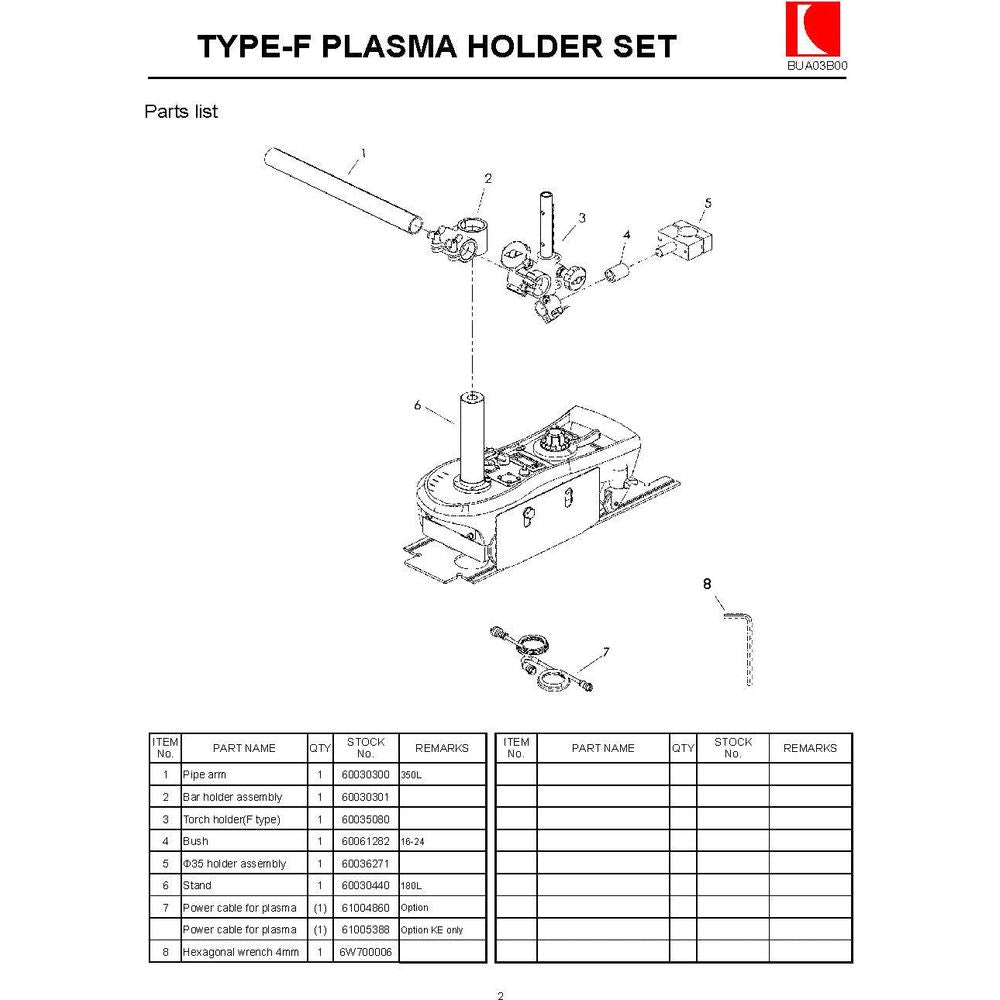 Koike Type-F Plasma Torch Holder Set - KHM Megatools Corp.