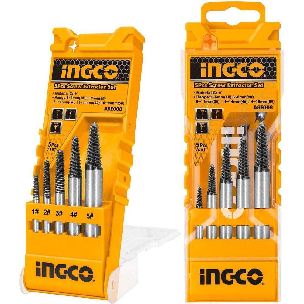 Ingco ASE008 5pcs Screw Extractor Set - KHM Megatools Corp.