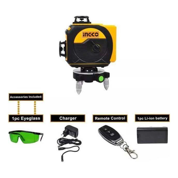 Ingco HLL255267 3D x 360° Line Laser Level (Green) [5000 mAh] - KHM Megatools Corp.