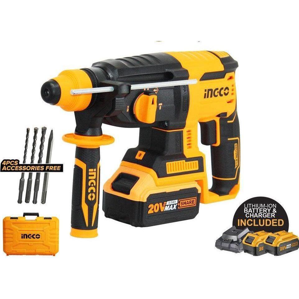 Ingco CRHLI202287 20V Cordless Li-Ion Rotary Hammer 20V - KHM Megatools Corp.