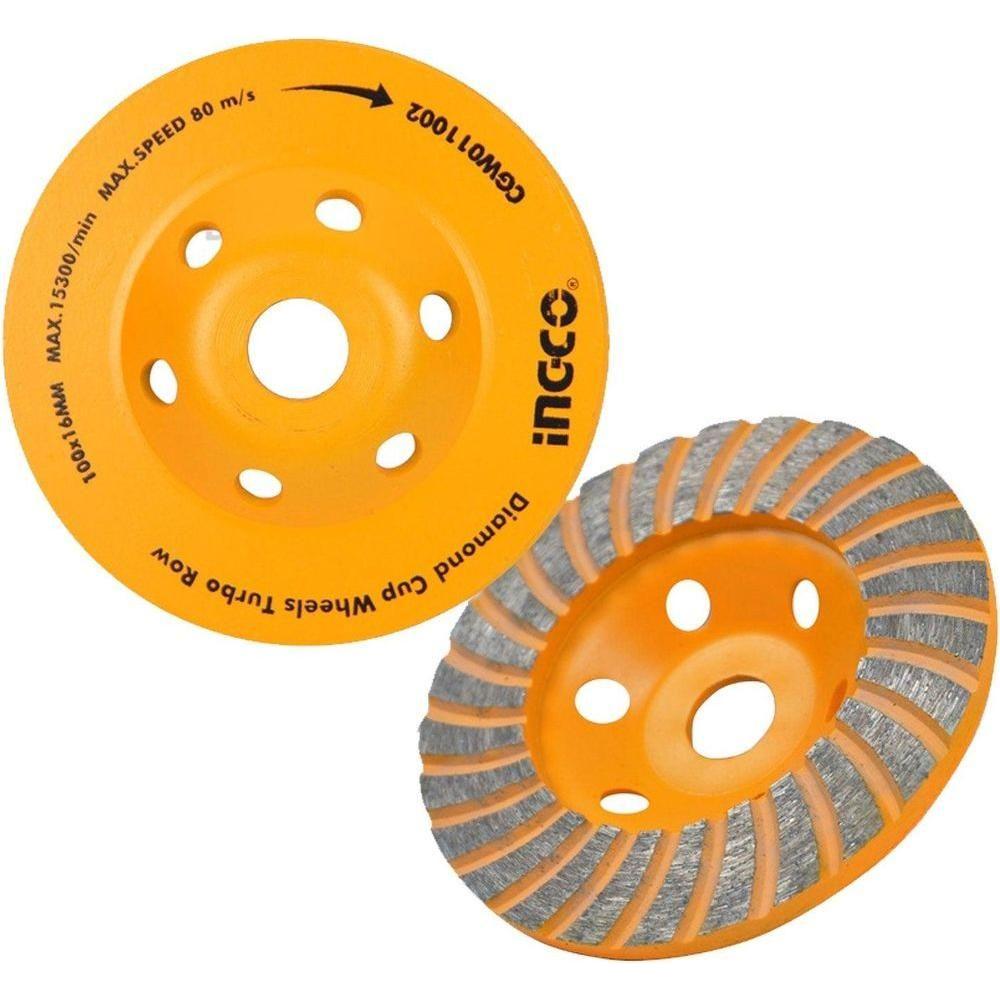 Ingco CGW011002 Segmented Turbo Cup Diamond Cup Wheel 4