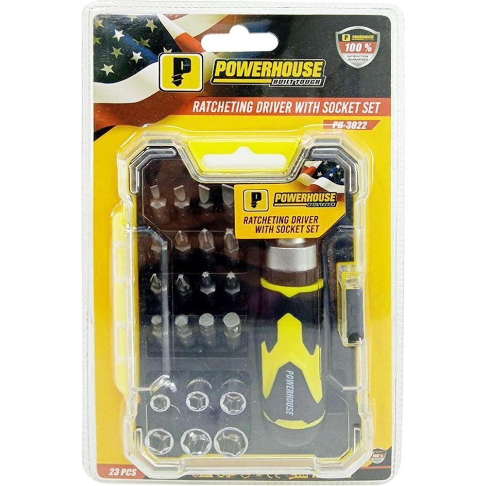 Powerhouse PH-3022 Ratcheting Screwdriver with Socket Set | Powerhouse by KHM Megatools Corp.