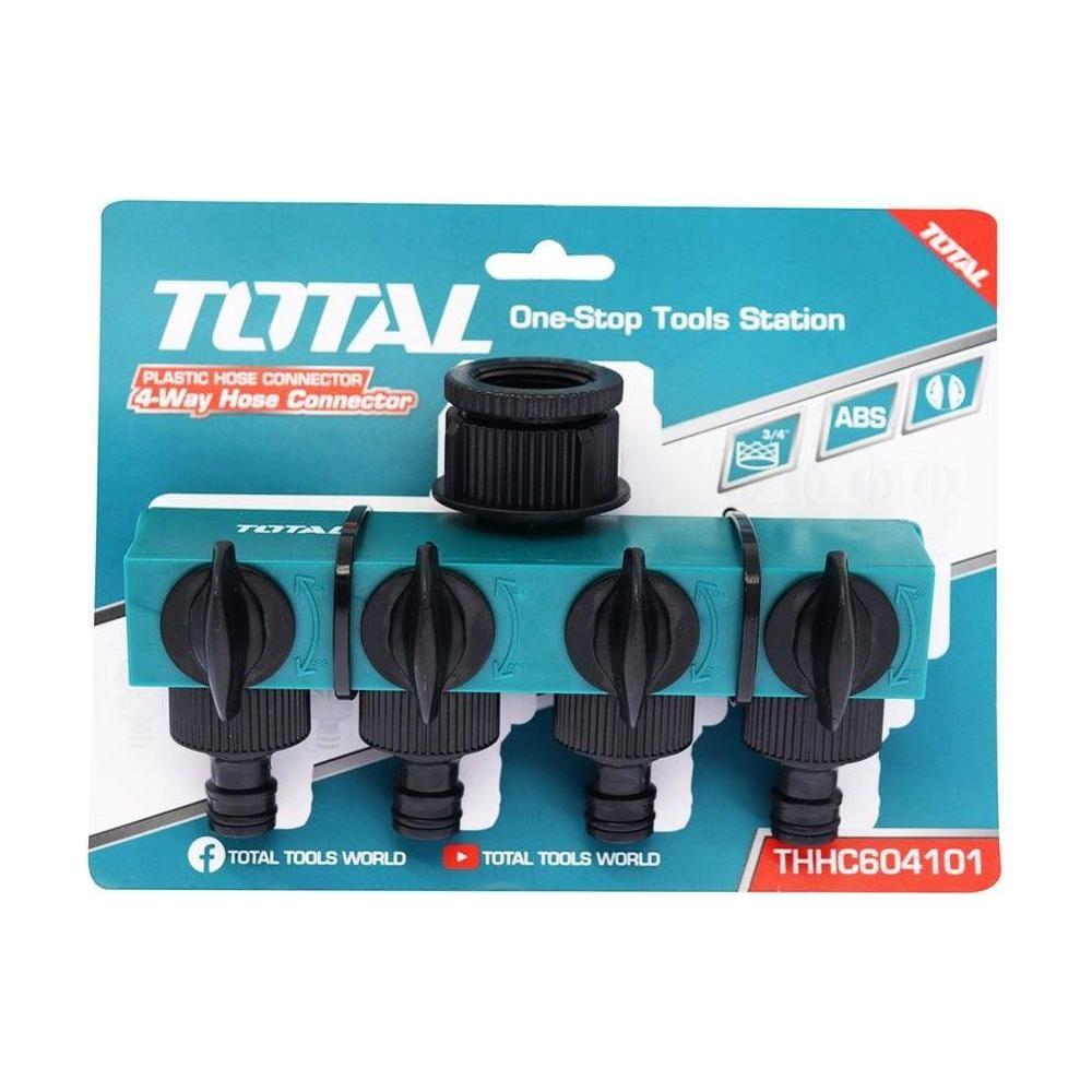 Total THHC604101 4-Way Plastic Hose Connector | Total by KHM Megatools Corp.