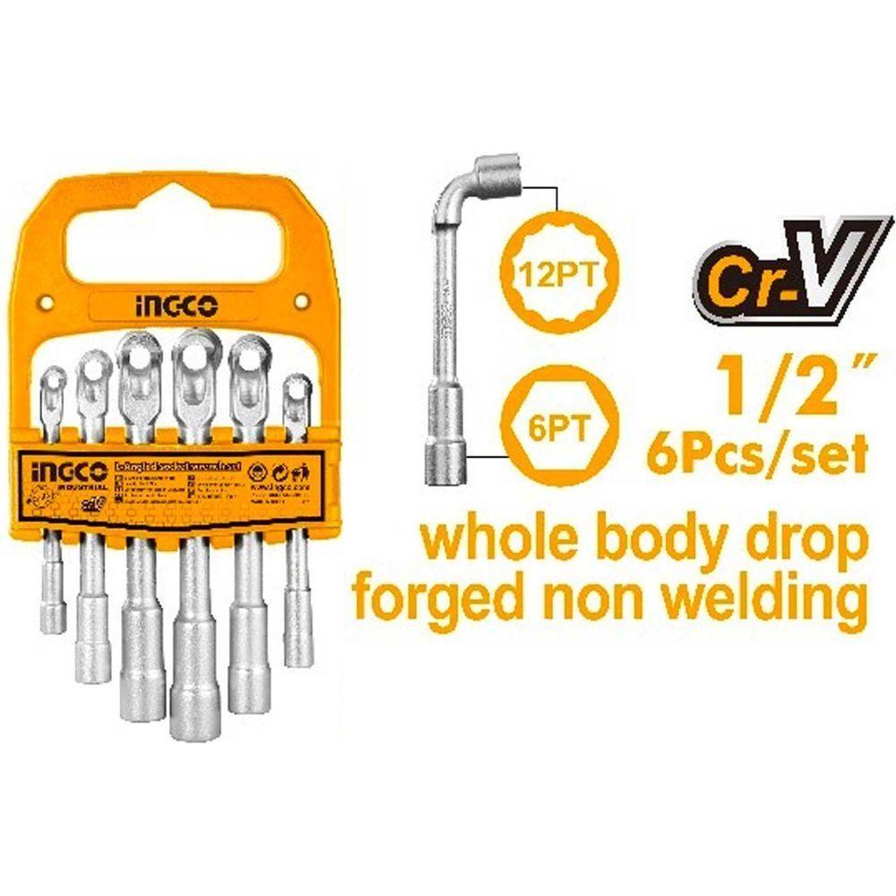 Ingco LASWT0601 6pcs L-Angle Socket Wrench Set - KHM Megatools Corp.